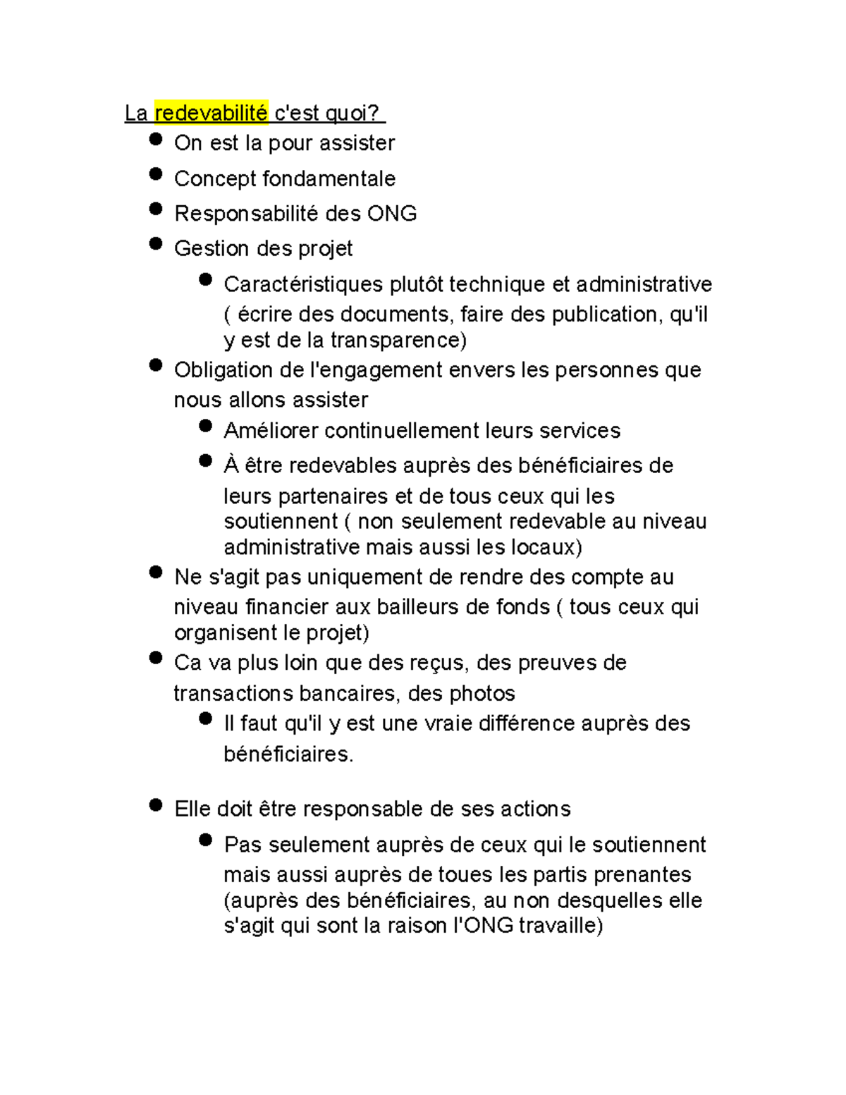 Pol170 redevabilité - /////// - La redevabilité c'est quoi? On est la ...