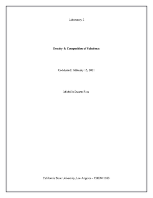 Chem 101 lab report - lab - Chem 101 9/29/ Title Lab 5. Quantitative ...