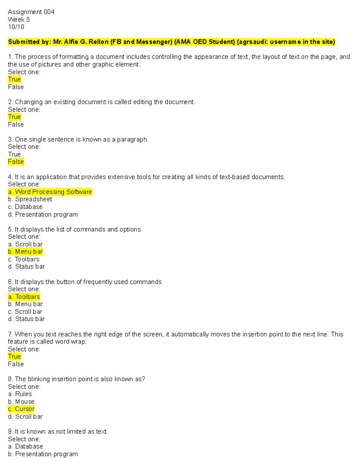 MIS6111 Fundamentals of Information System Assignment 004 - Assignment ...