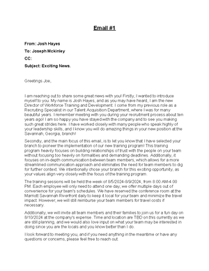 D354-Task 1 - Task 1. Passed first try - A1. The memo highlights ...