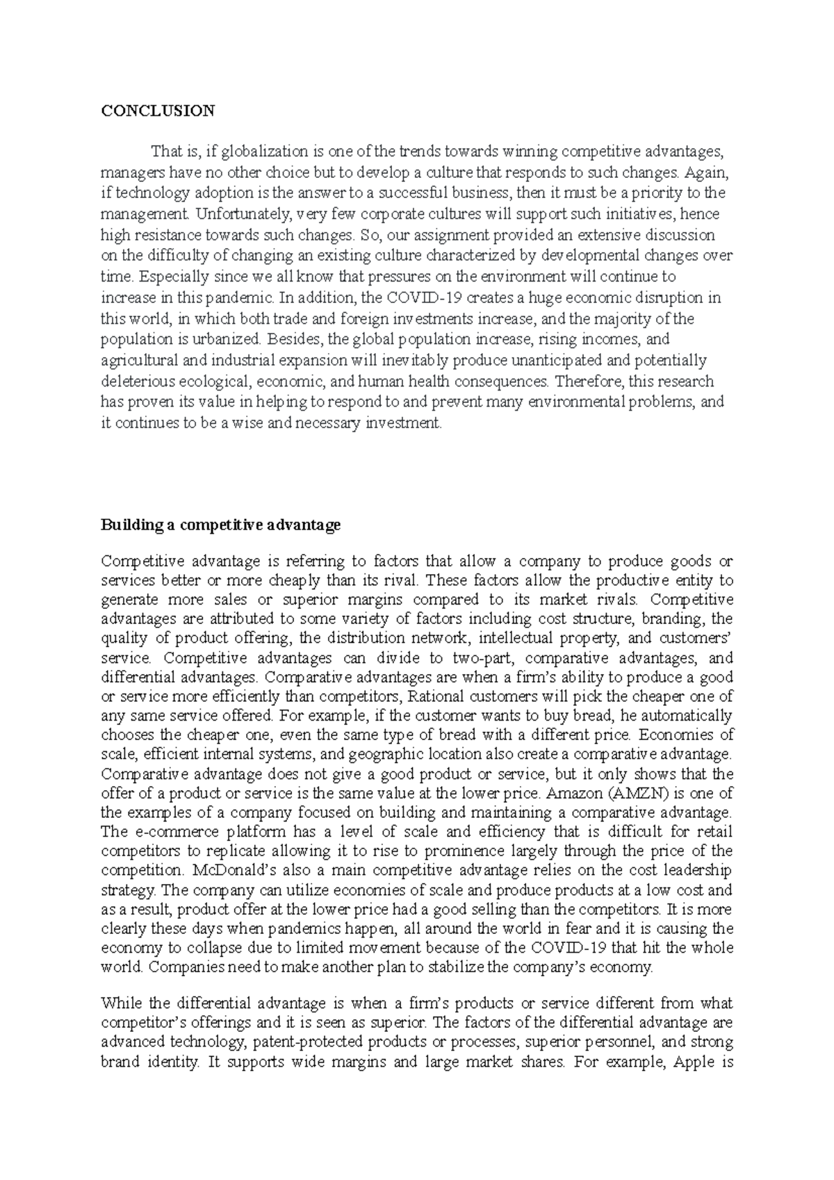 Conclusion - CONCLUSION That is, if globalization is one of the trends ...