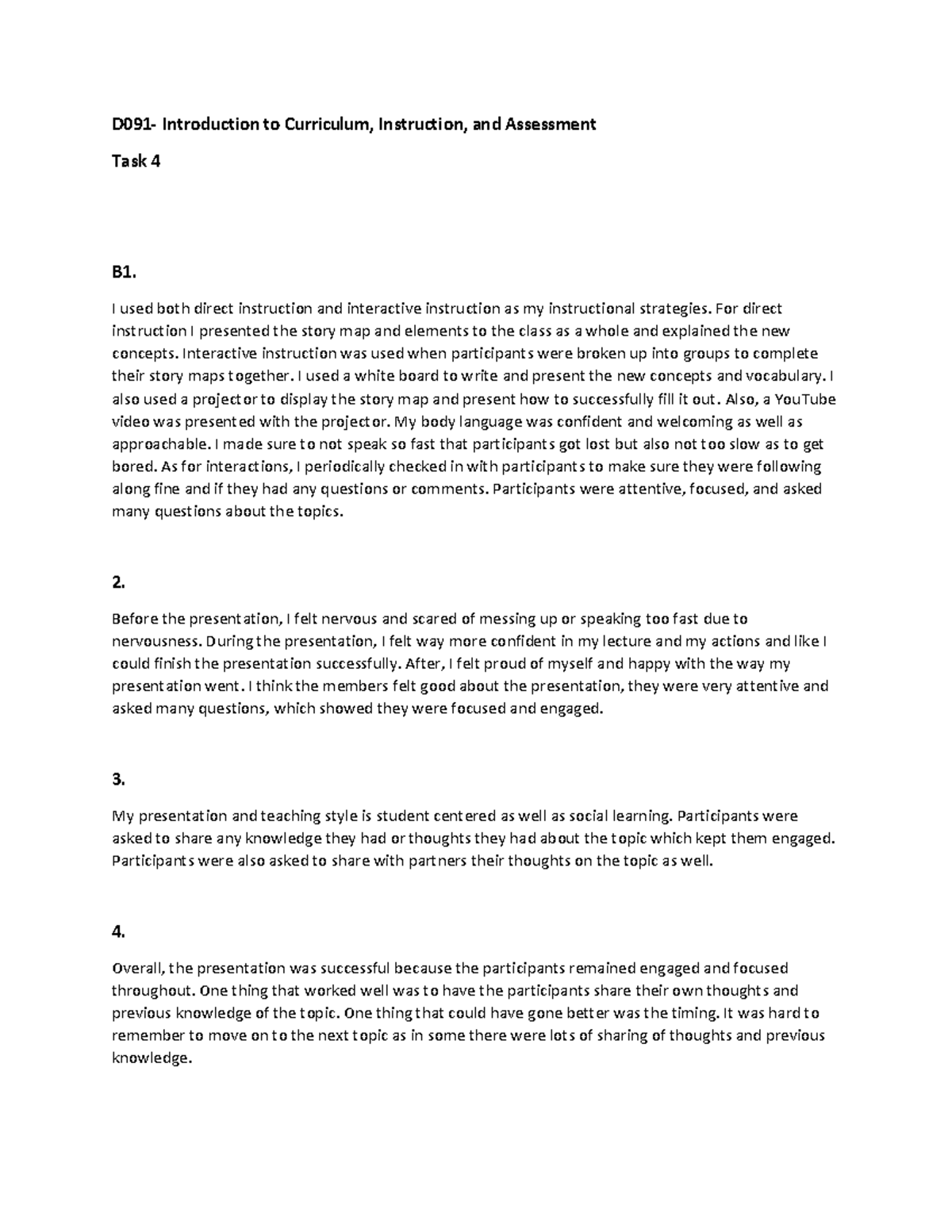 D091- Task 4 - Task 4 For D091 Passed - D091- Introduction To ...