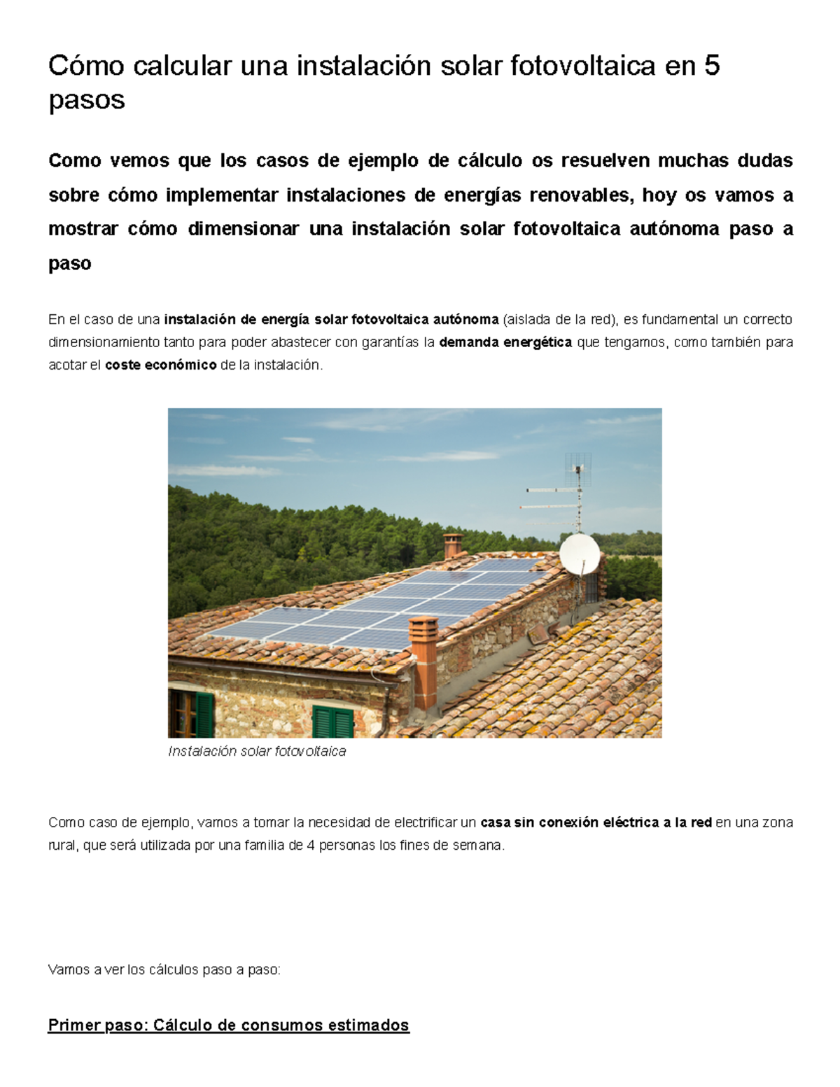 Cómo Calcular Una Instalación Solar Fotovoltaica En 5 Pasos - Click ...