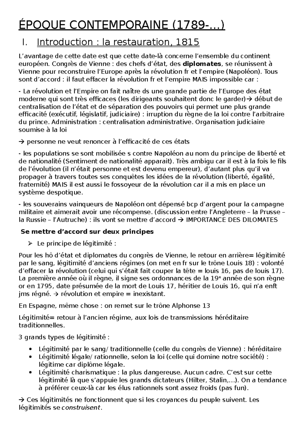 Époque Contemporaine - ÉPOQUE CONTEMPORAINE (1789-...) I. Introduction ...