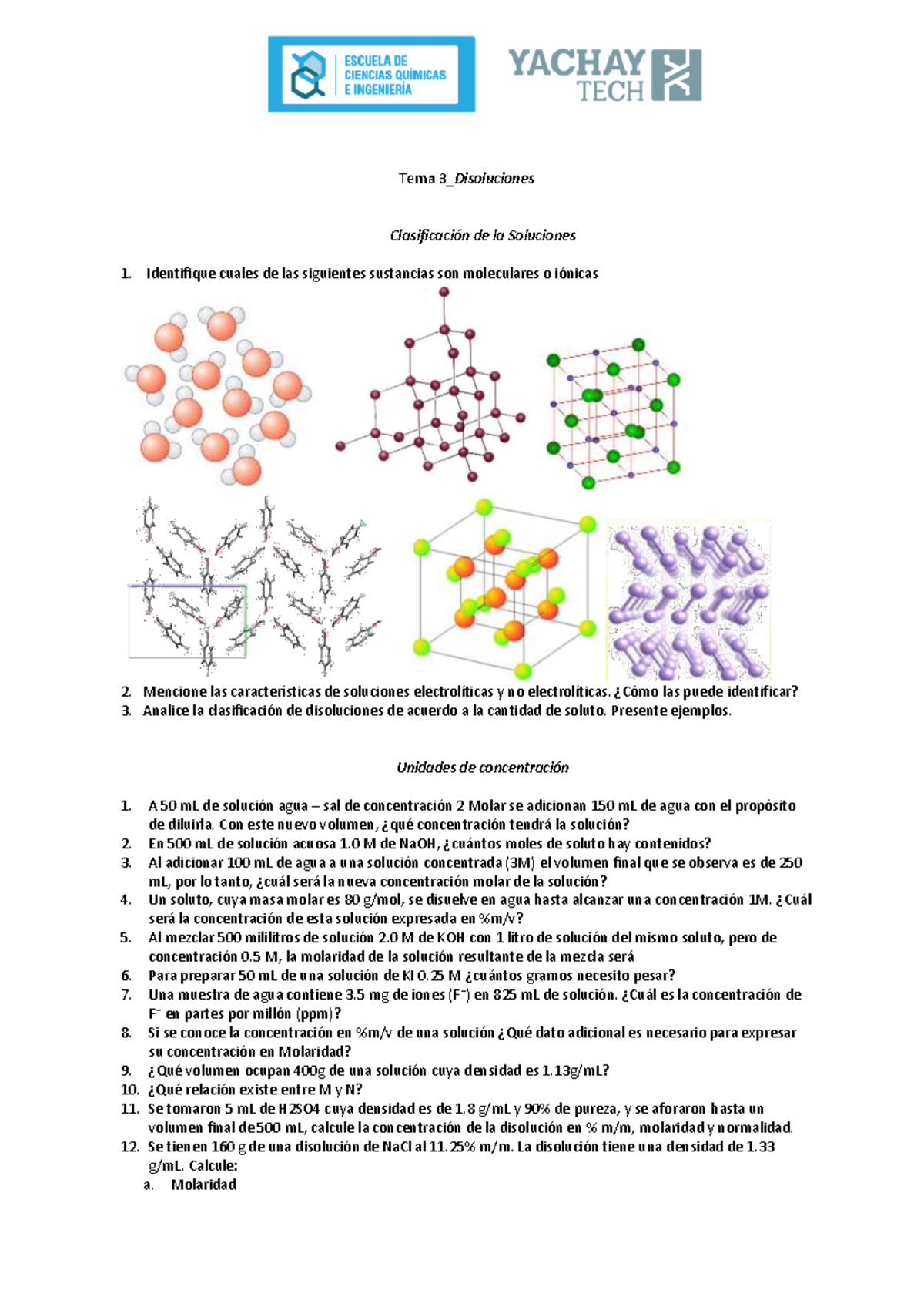 Ejercicios Tema 3- Disoluciones - Tema 3_ Disoluciones ClasificaciÛn De ...