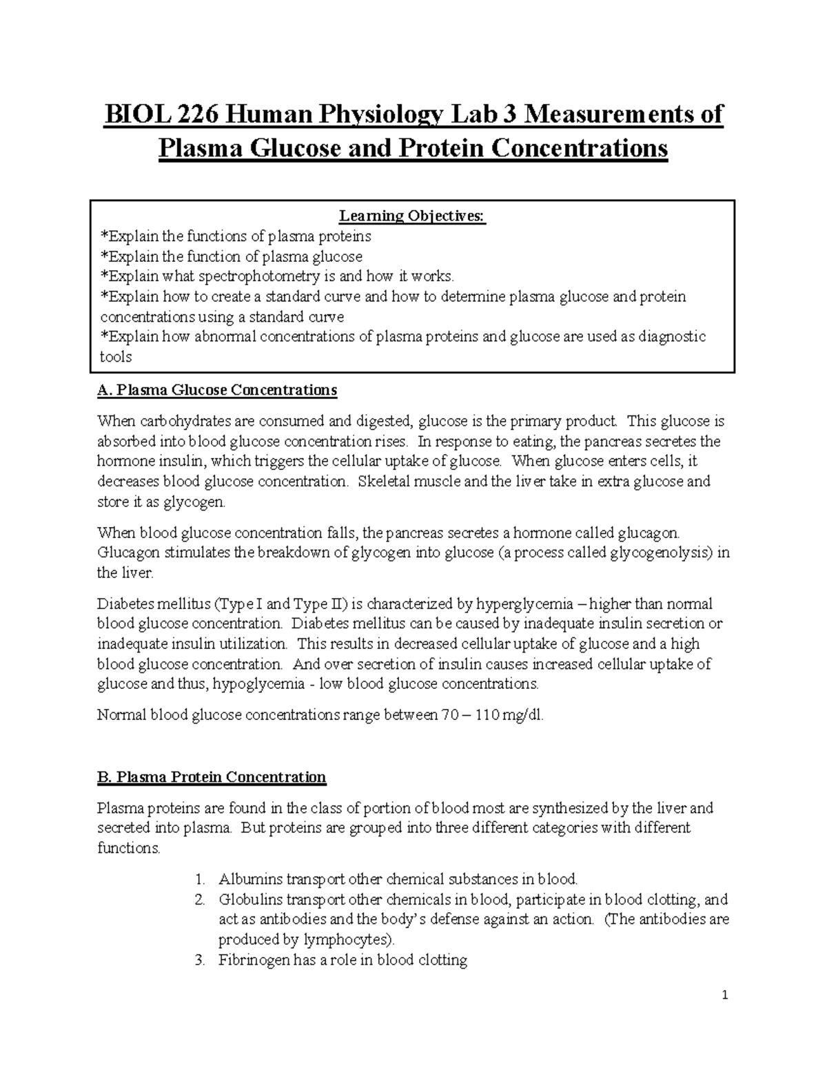 Physio+Lab+Report+03 - 1 BIOL 226 Human Physiology Lab 3 Measurements ...