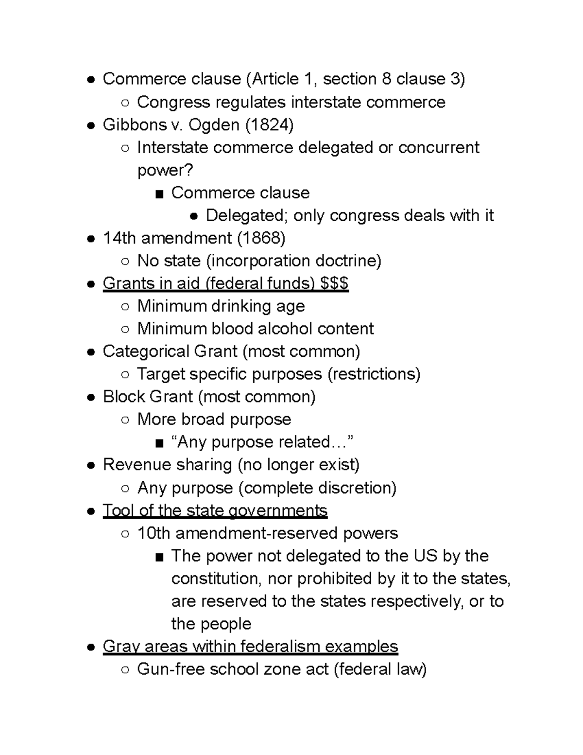 Texas Government Notes - Commerce Clause (Article 1, Section 8 Clause 3 ...