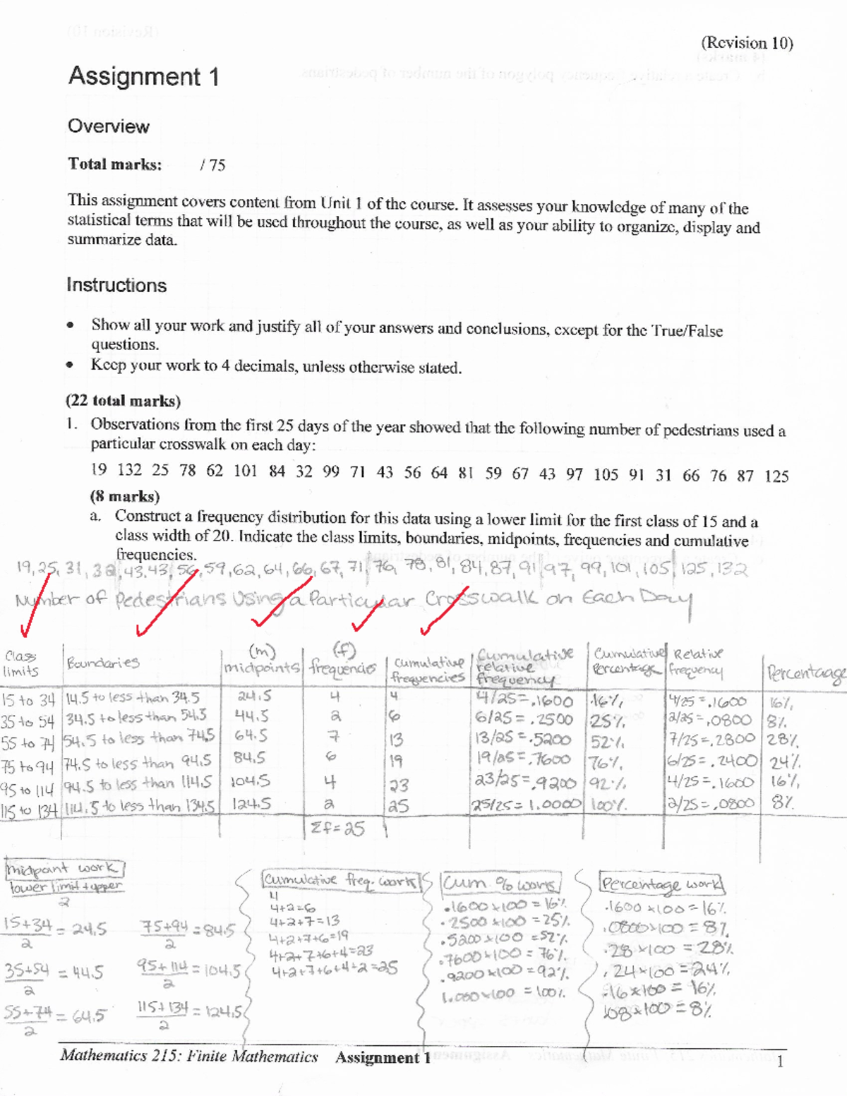 Math assig 1 - Math 215 - Studocu