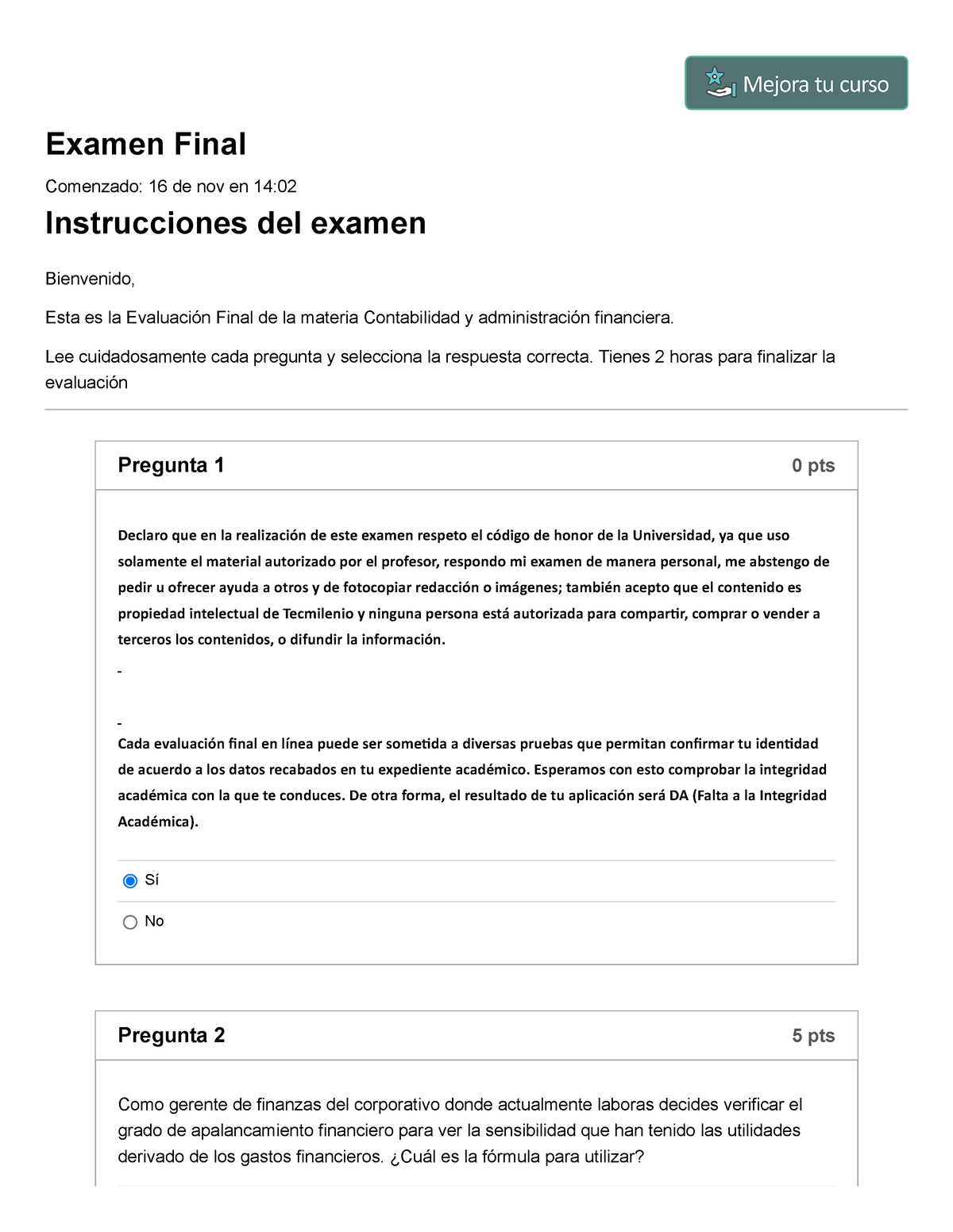 Examen Examen Final - EVIDENCIA O ACTIVIDAD - Examen Final Comenzado ...