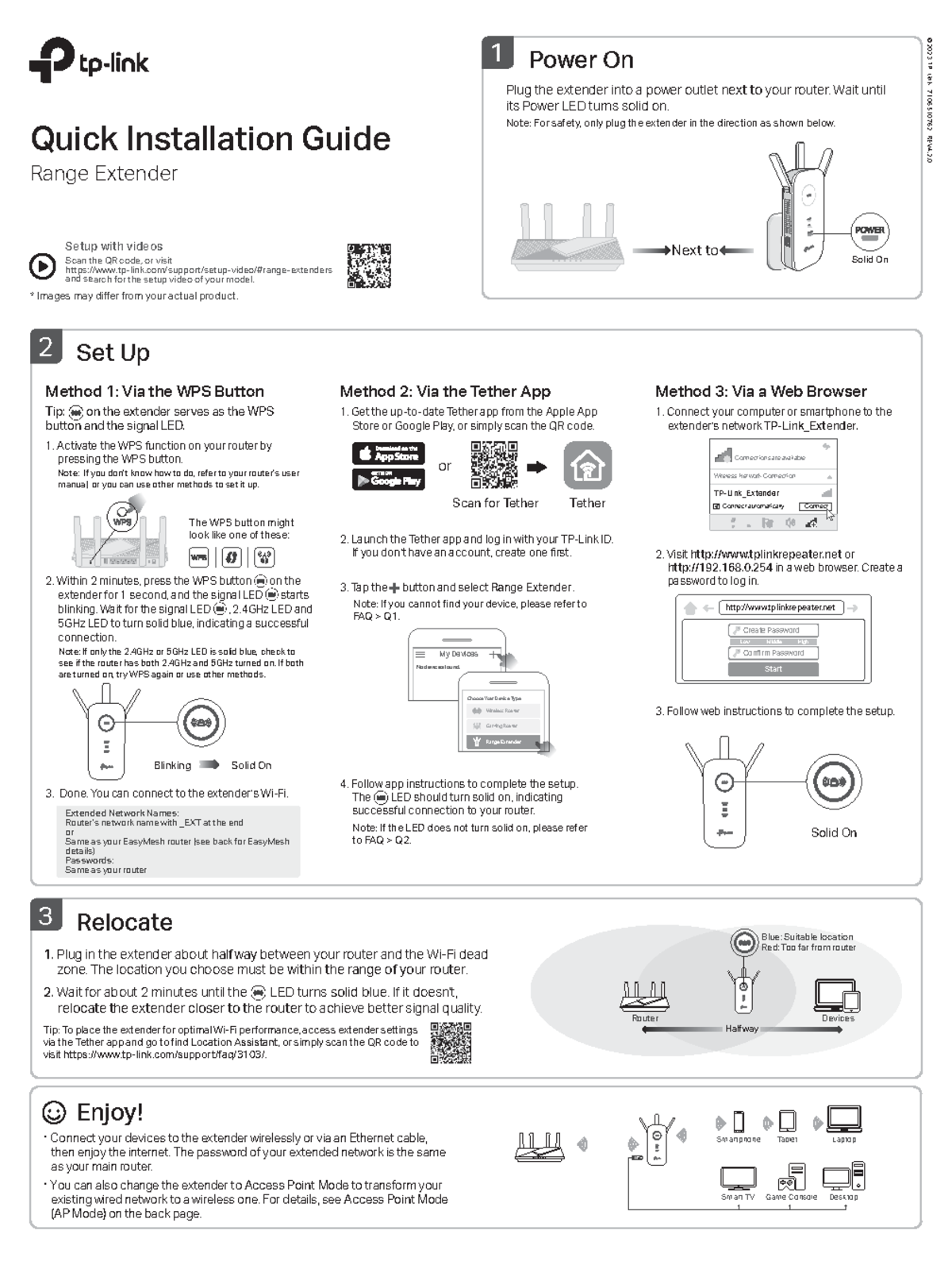 TP Link WIFI Extender Manual - ©2023 TP-Link 7106510762 REV4. Plug the ...