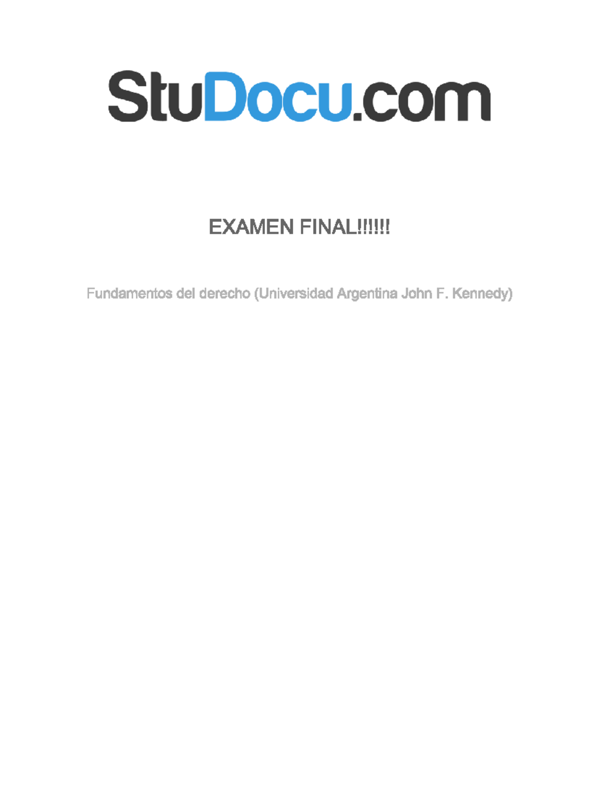 Examen Final - Fundamentos Del Derecho - Studocu