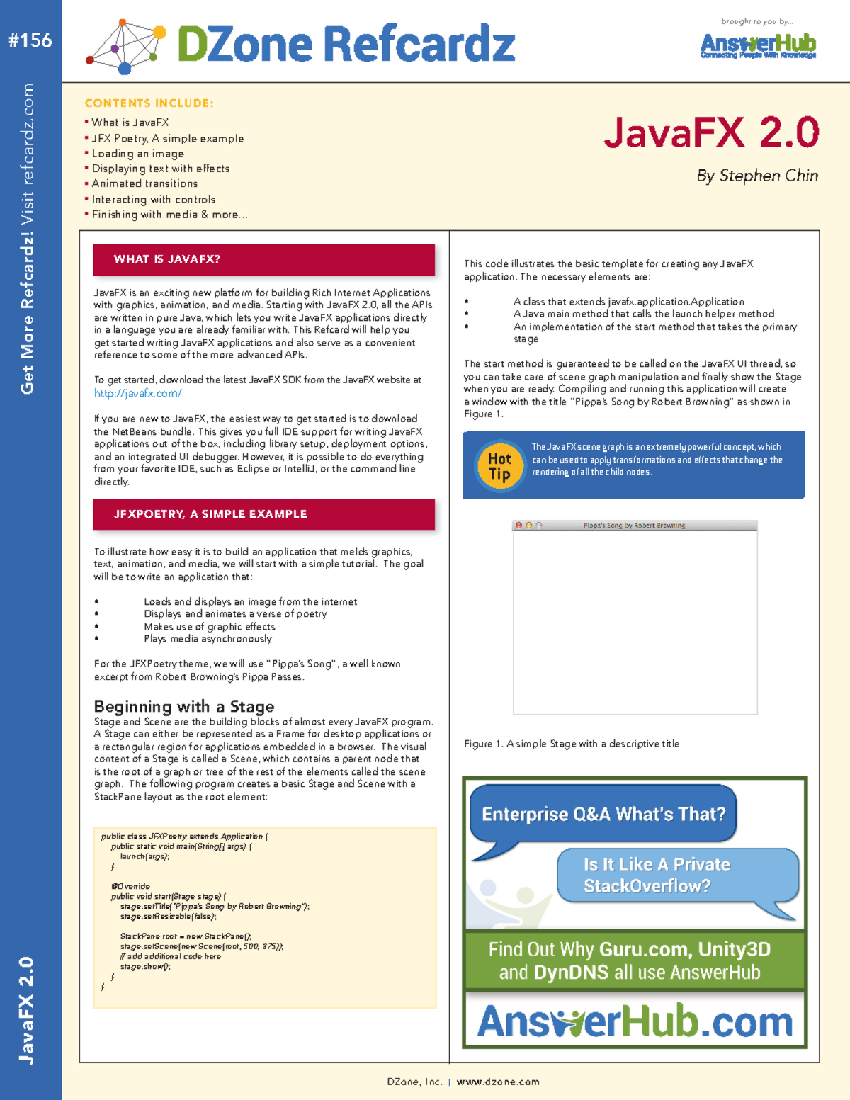 JavaFX 2.0 cheat sheet and summaries - Get More Refcardz! Visit ...