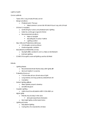 Quality of Lighting - Lecture notes - DES 308 – Lighting Design in the ...