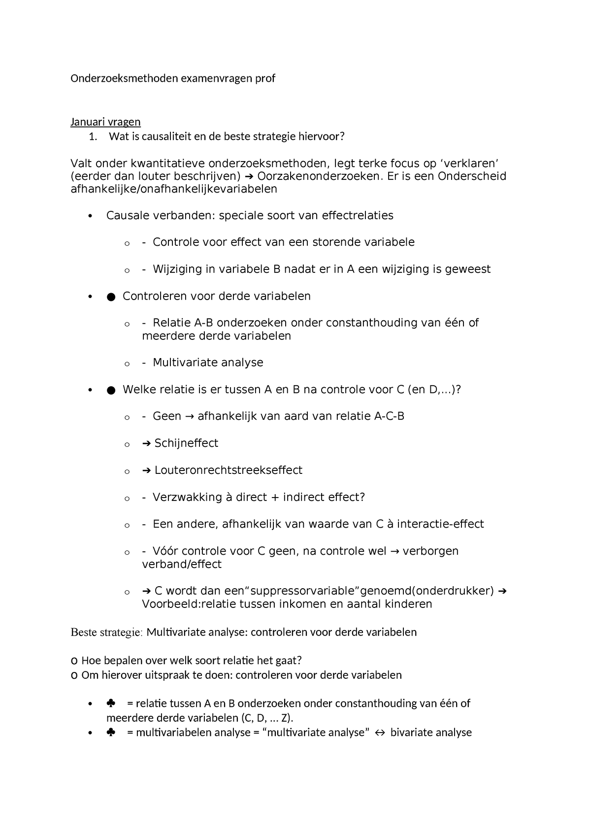 Onderzoeksmethoden Voorbeeld Examenvragen - Onderzoeksmethoden ...