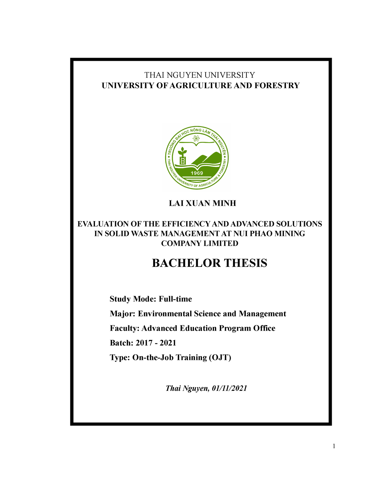 thesis title for forestry student