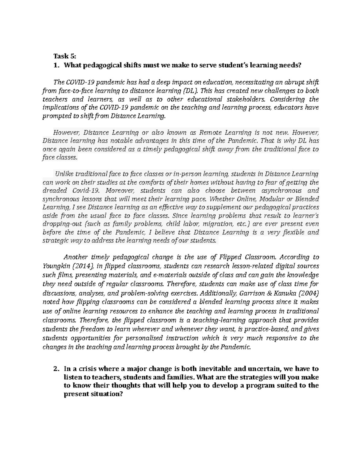 MCC Reflection 5 - Insights - Task 5: What pedagogical shifts must we ...