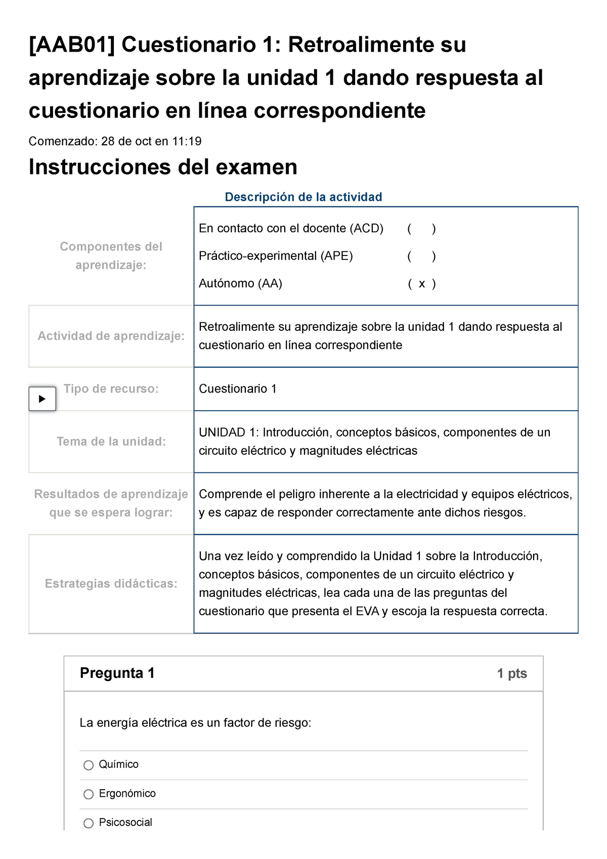 Examen [AAB01] Cuestionario 1 Retroalimente Su Aprendizaje Sobre La ...