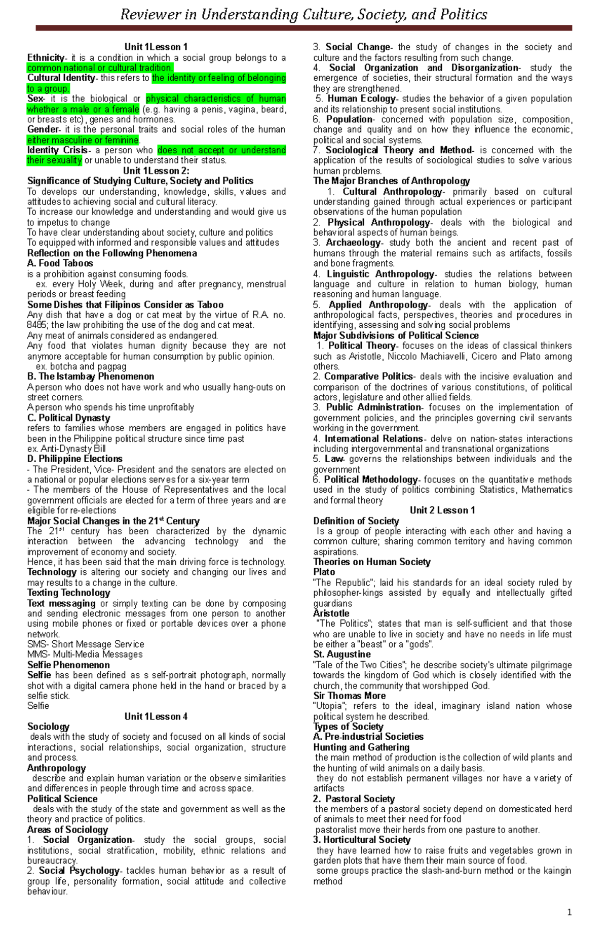 ReviewerUCSPol A reviewer to help senior high school