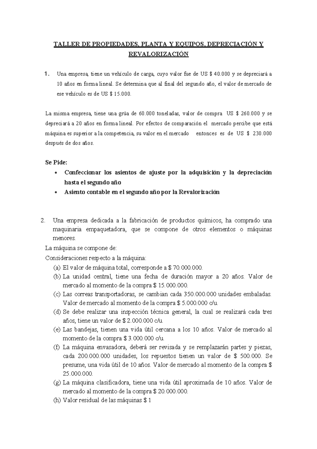 Taller De Propiedades Planta Y Equipos Taller De Propiedades Planta Y Equipos DepreciaciÓn 9882