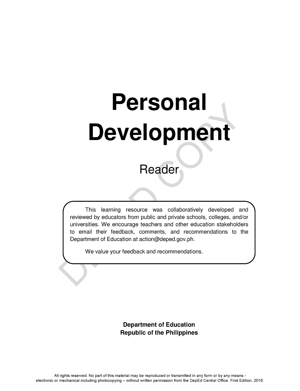 Personal- Development - DEPED COPY Personal Development Reader ...