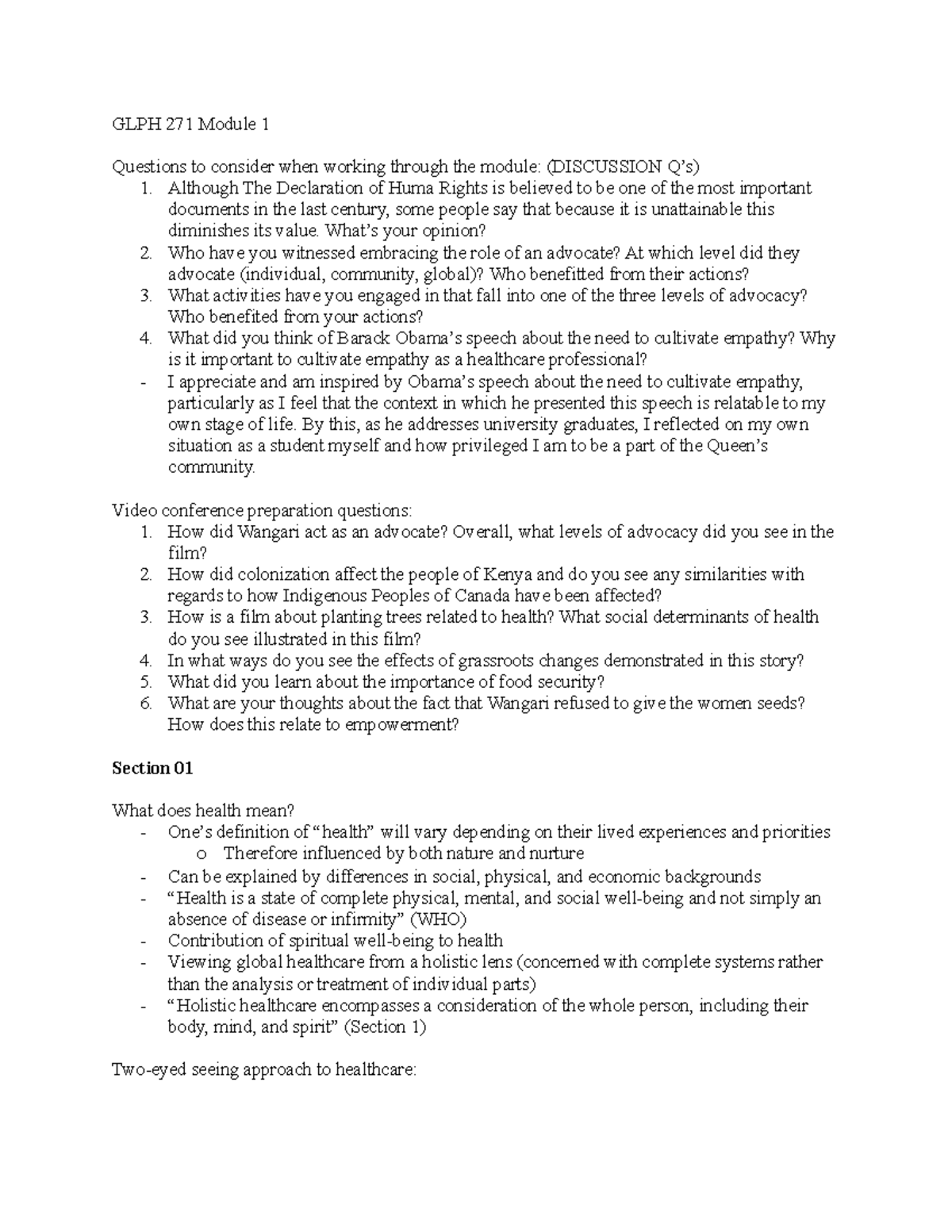 GLPH 271 Module 1 - GLPH 271 Module 1 Questions To Consider When ...