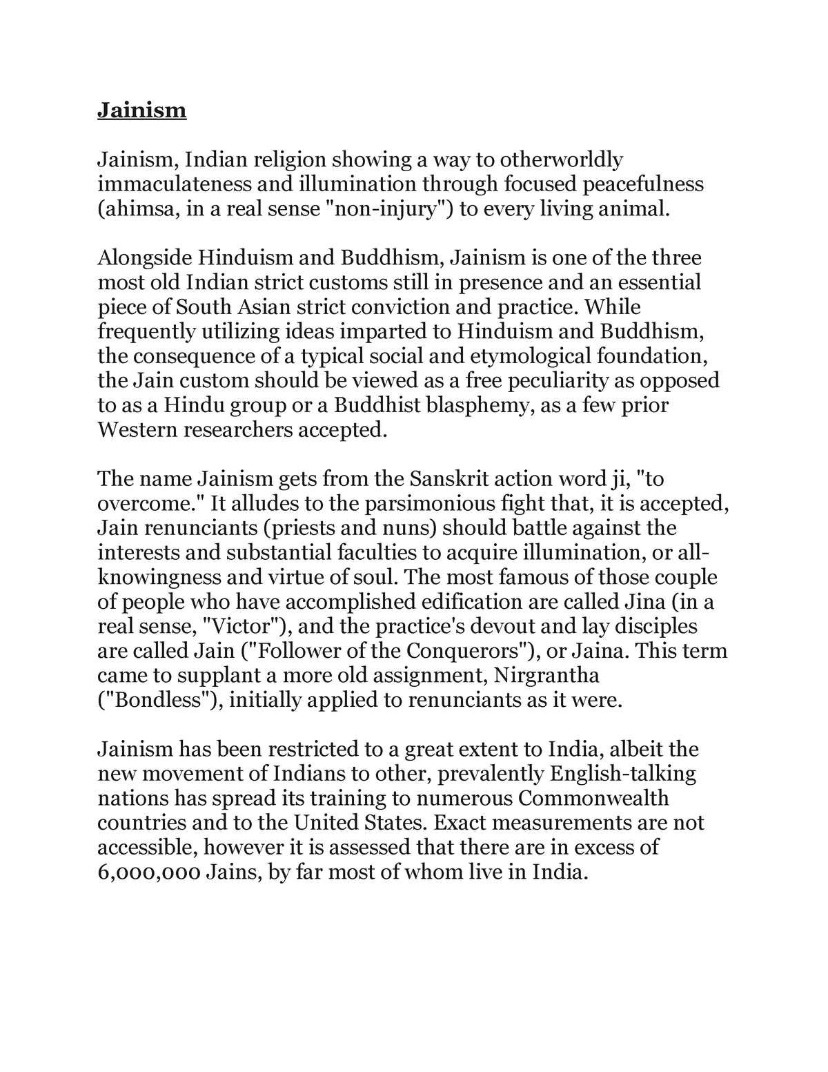 essay on jainism in english