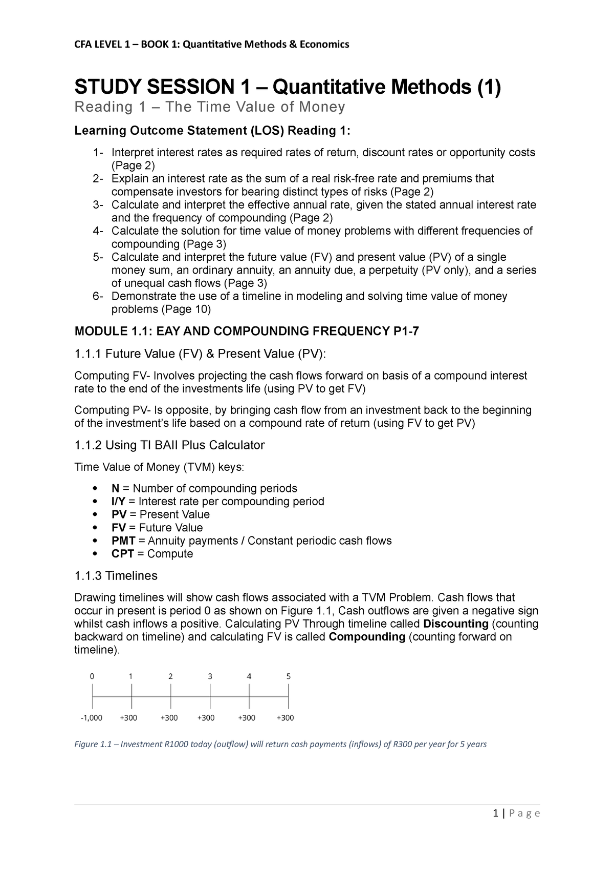 CFA Study Session 1 - Time Value Of Money - STUDY SESSION 1 ...