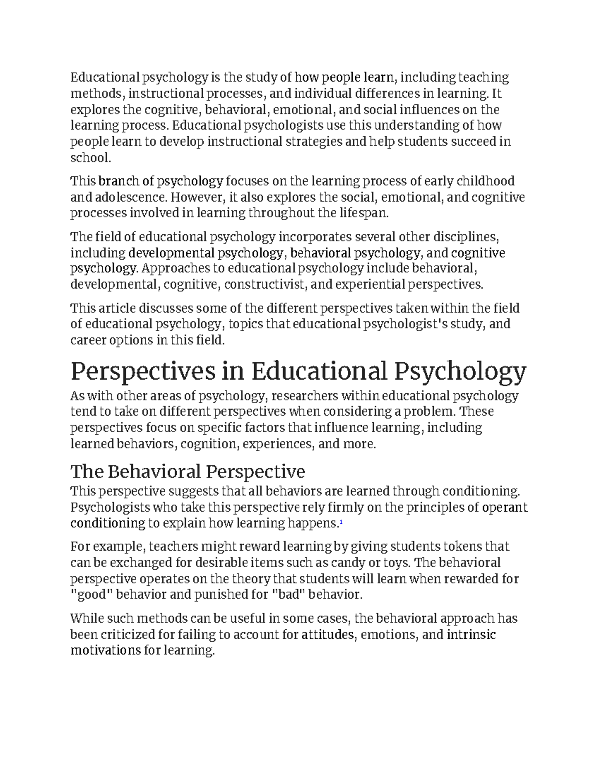 Educational Psychology Notes - Educational Psychology Is The Study Of ...