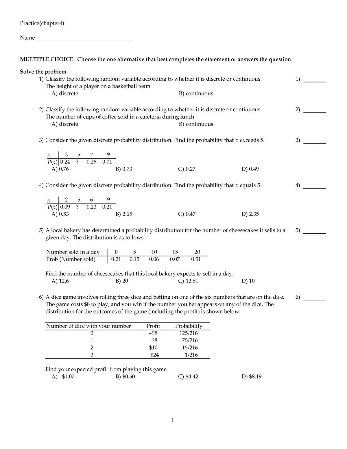 Practice-CH4 - Notes - Practice(chapter4) Name ...