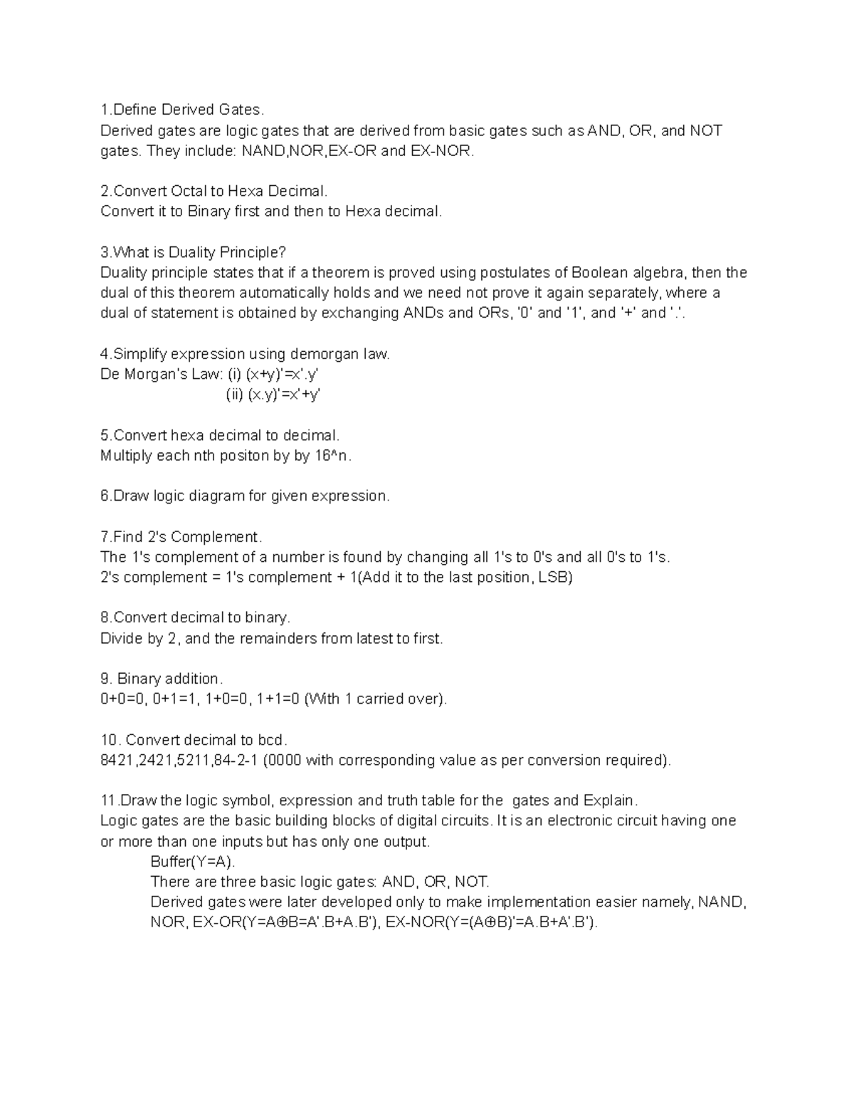 DLF test I - Test - 1 Derived Gates. Derived gates are logic gates that ...