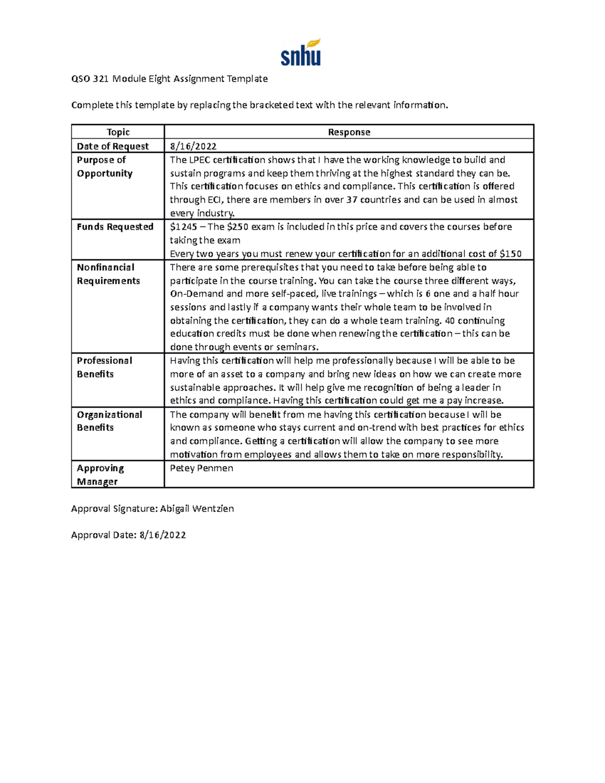 QSO Module 8 - Assignment 8 - QSO 321 Module Eight Assignment Template ...