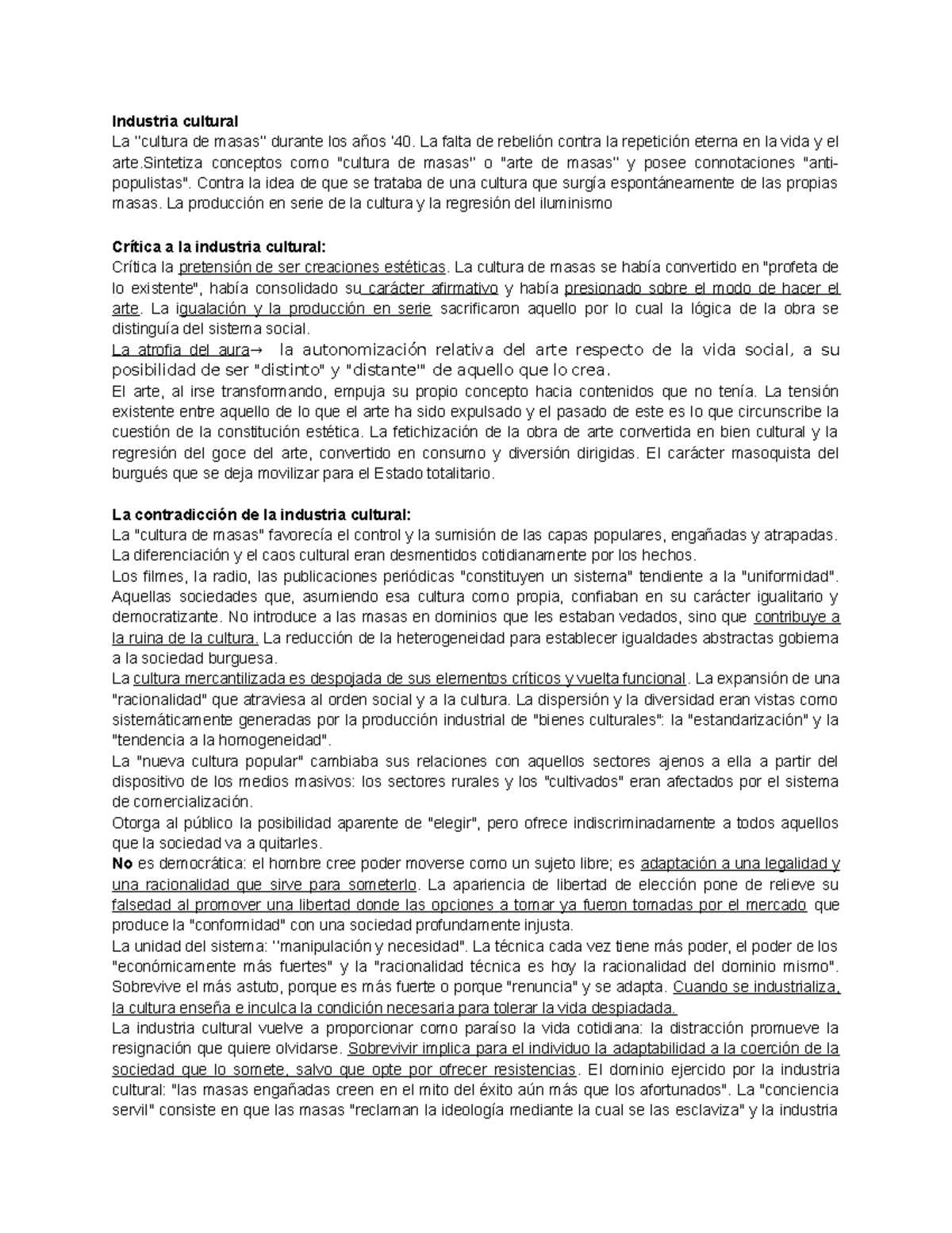 Industria cultural (Theodor Adorno y Max Horkheimer) Industria cultural La de durante los La Industria cultural (Theodor Adorno y Max Horkheimer) Industria cultural La de durante los La