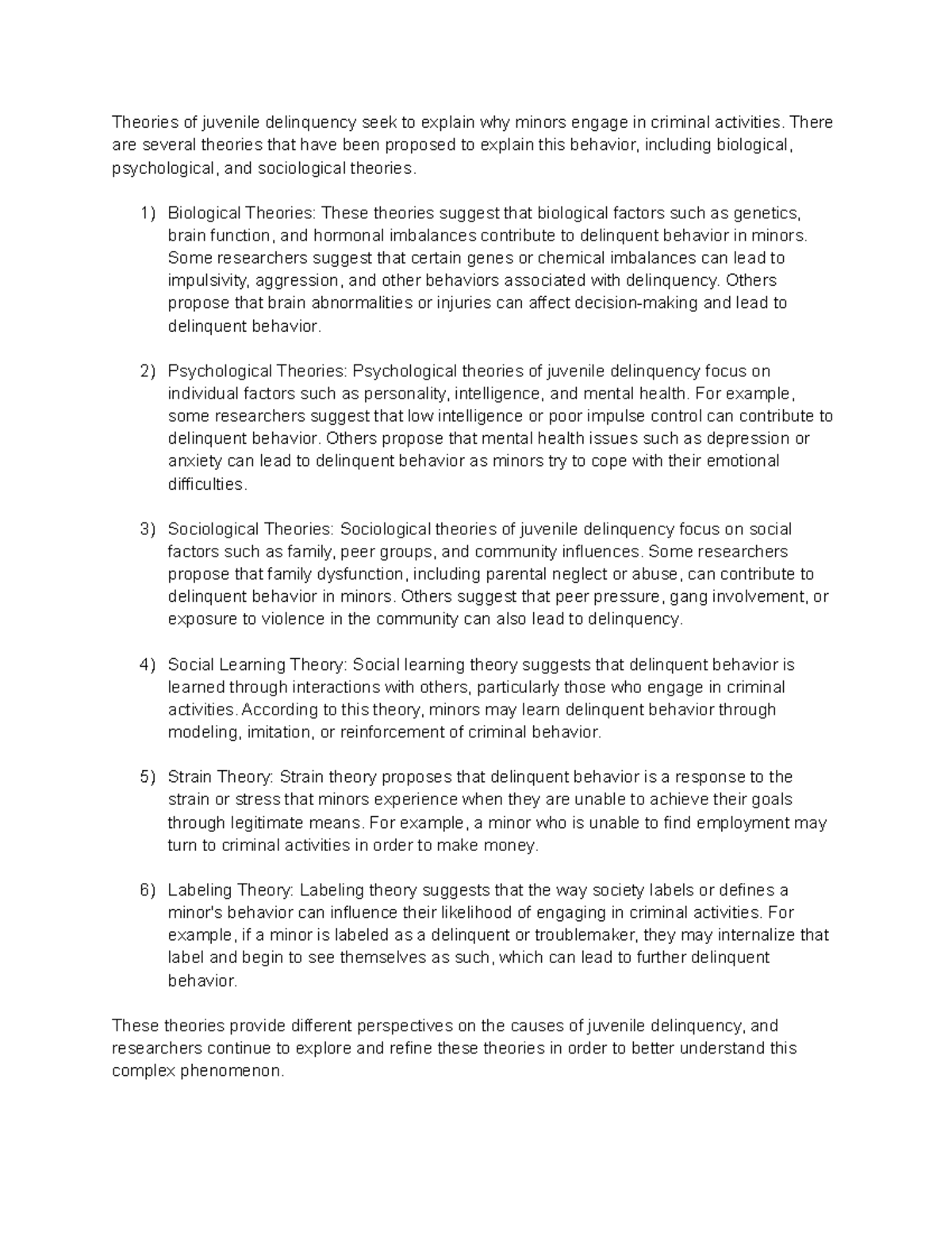 WHAT ARE THE DIFFERENT TYPES OF PSYCHOLOGICAL AND SOCIAL THEORIES OF DELINQUENCY visual data 5