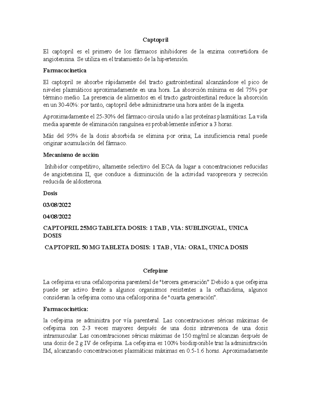 Estudio FATI Mecanismo de acción y de algunos