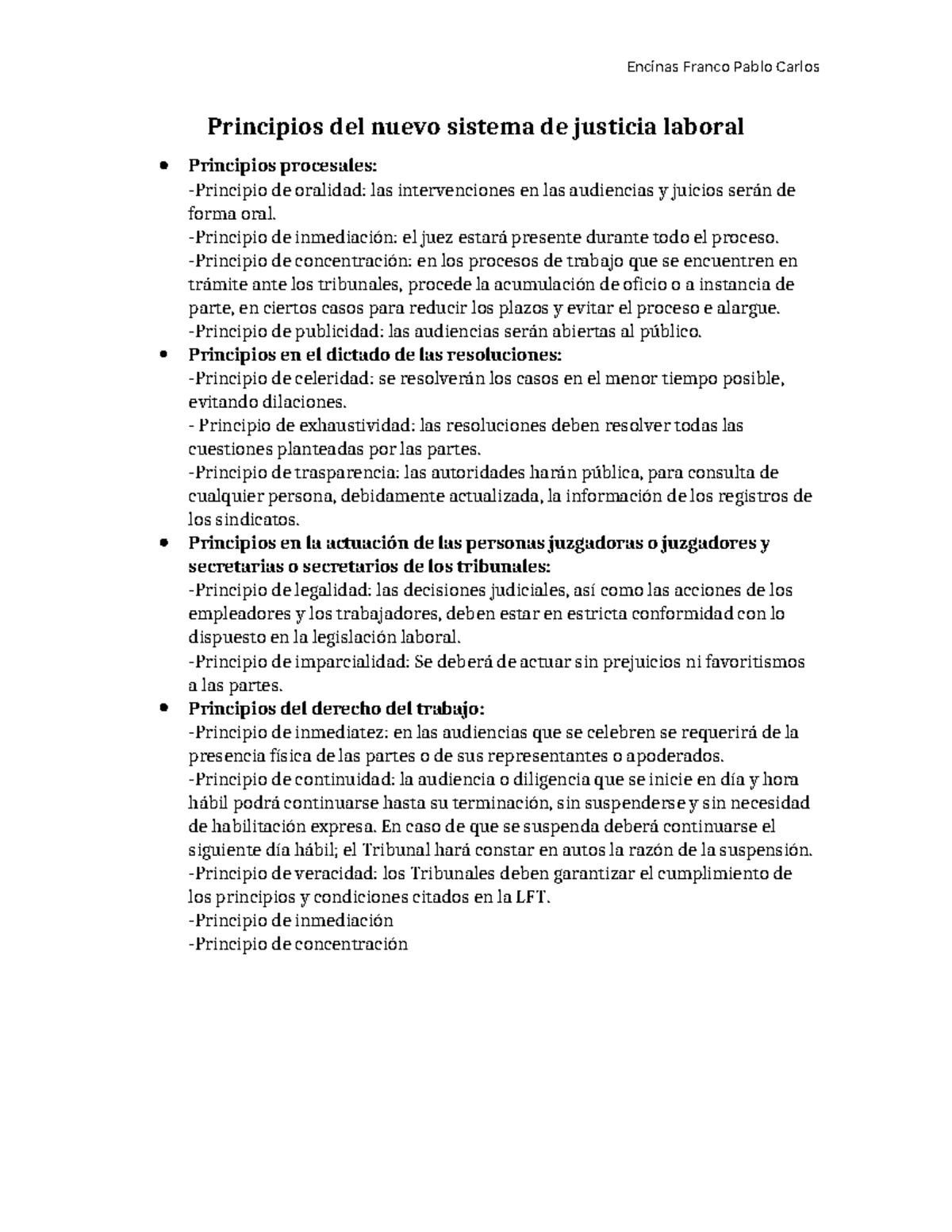 Principios del nuevo sistema de justicia laboral - Encinas Franco Pablo ...