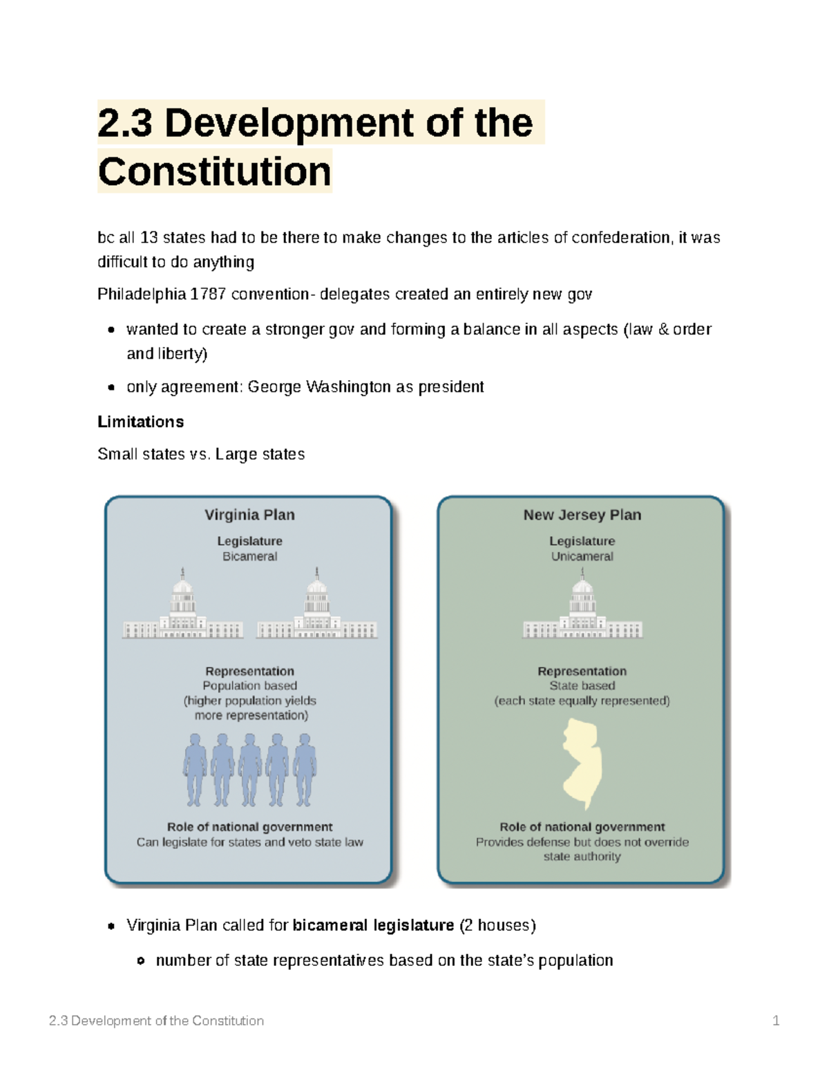 American Government chapter 2.3 - 2 Development of the Constitution bc ...