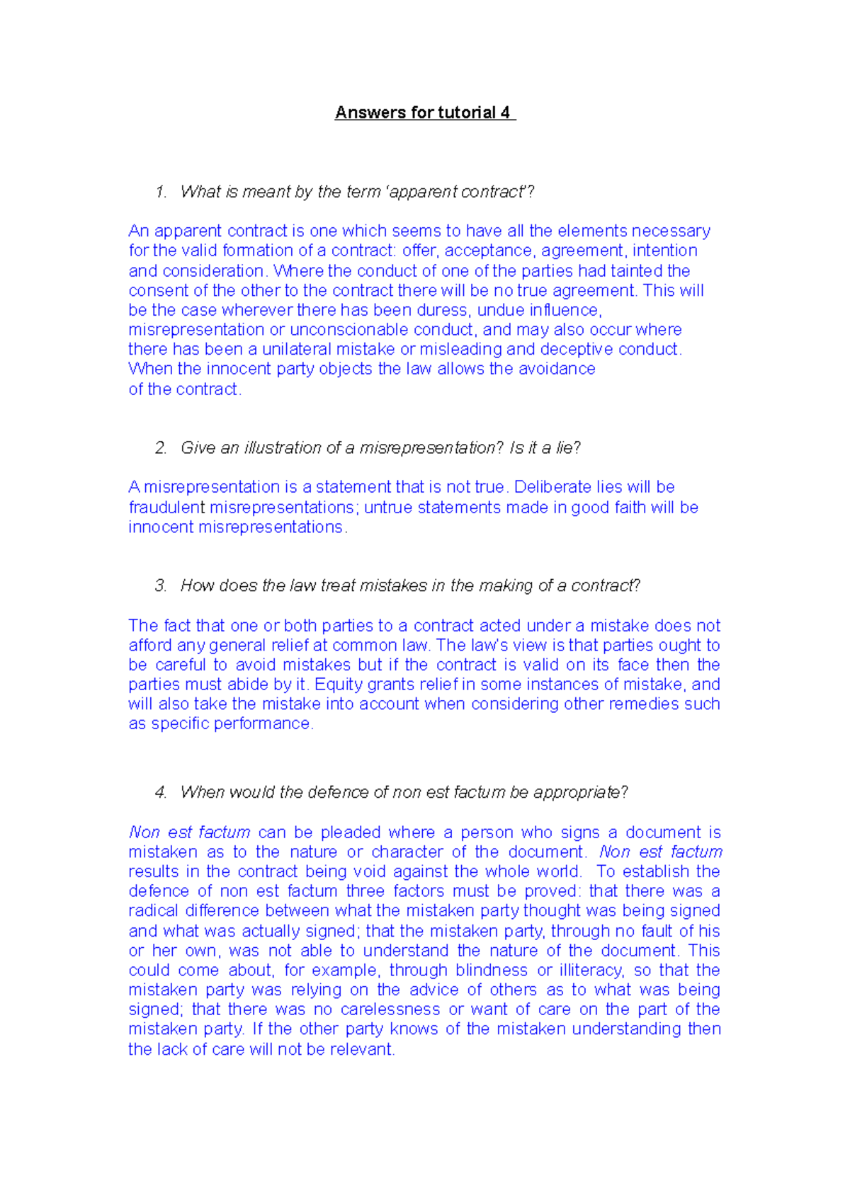 BU 1112 - Tutorial 4 answers - 2014 folder - Answers for tutorial 4 1 ...
