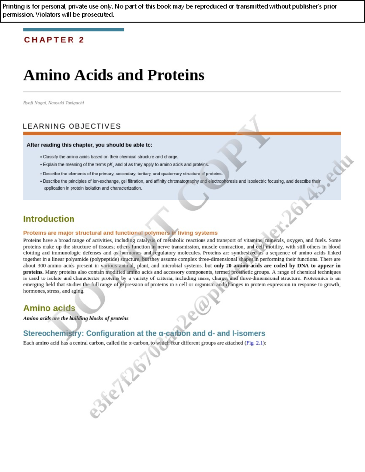 Biochem E Amino Acid And Proteins Pdf - MD - Studocu