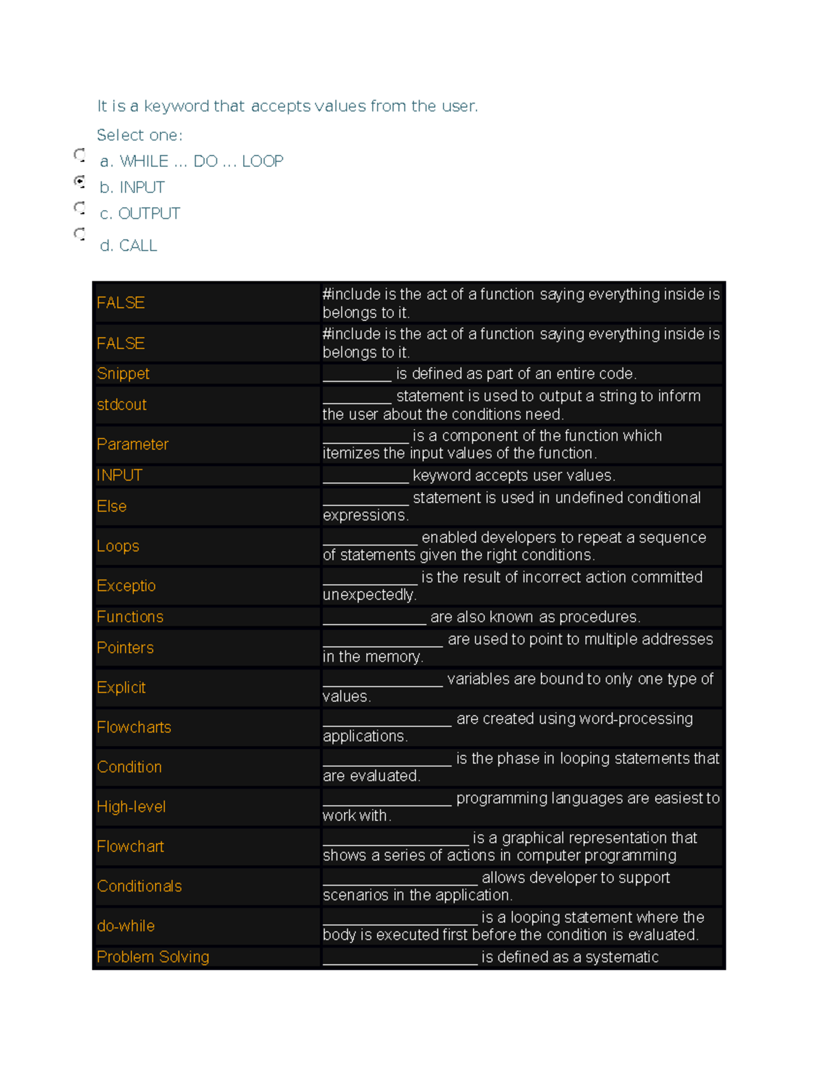Com Programming - It is a keyword that accepts values from the user ...
