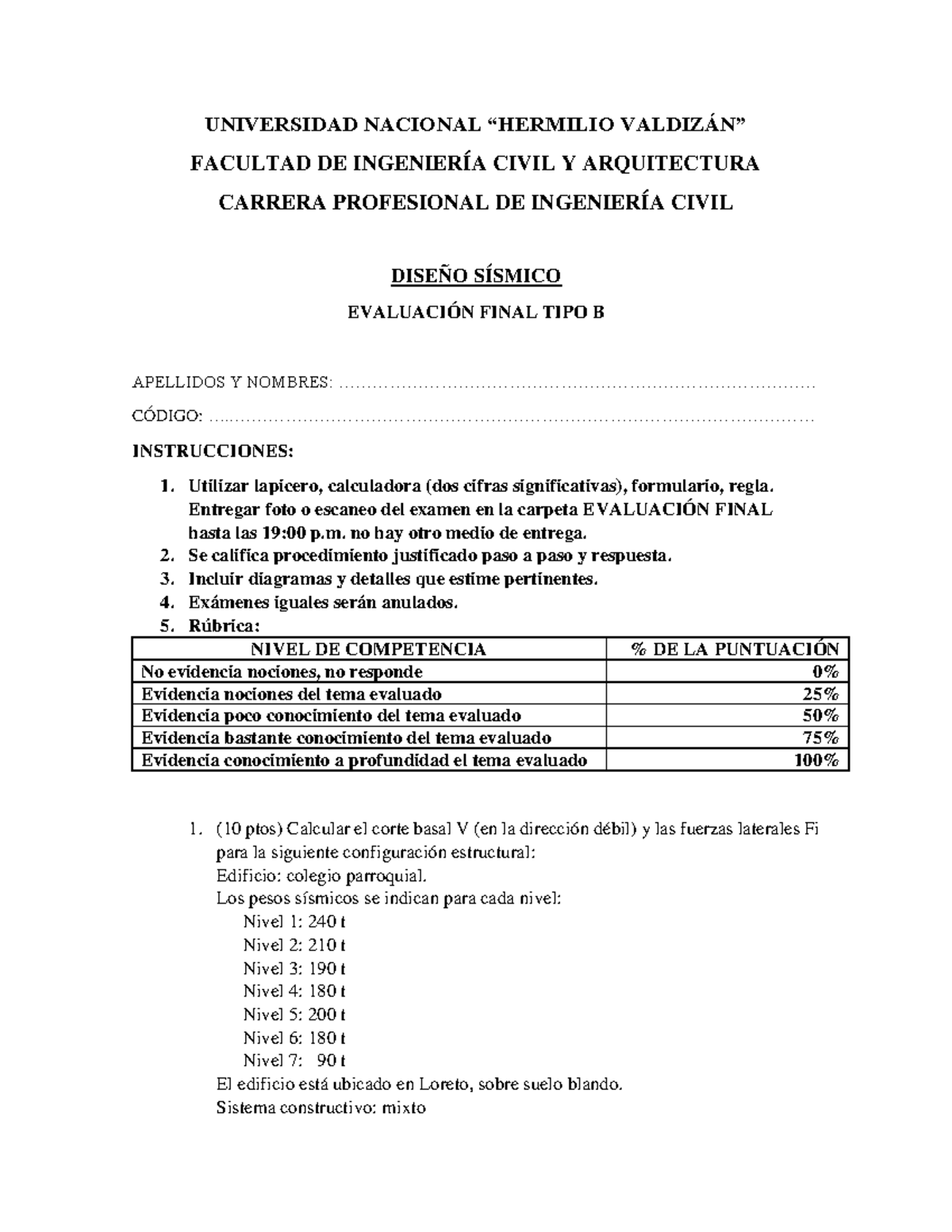 Examen Final TIPO B EF-Ingeniería Civil - UNIVERSIDAD NACIONAL ...