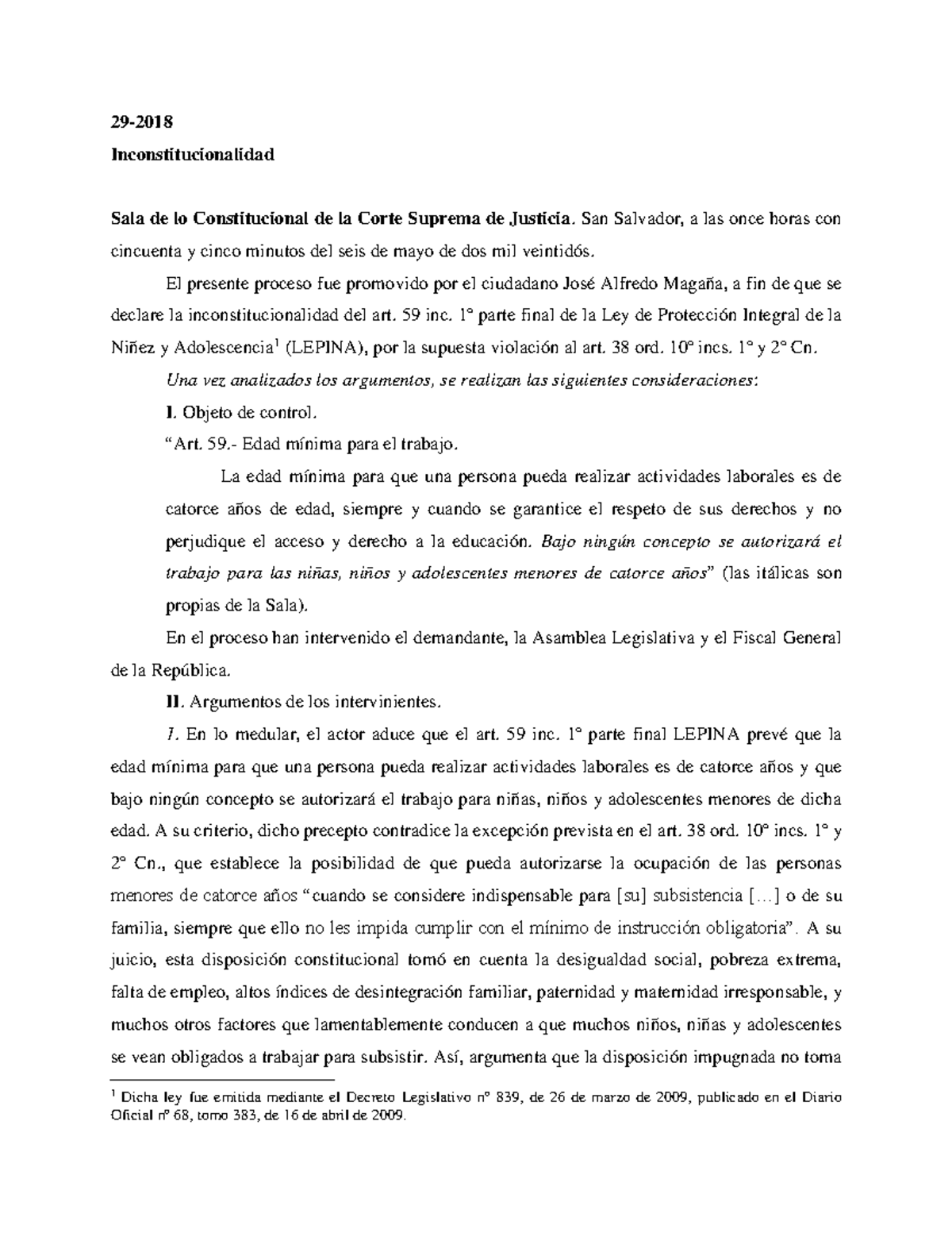 Inc. 29-2018 - Sentencia De Inconstitucionalidad - 29 ...