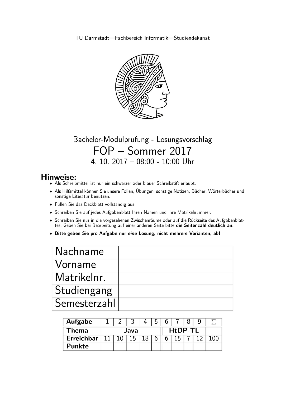 FOCP Online Prüfungen
