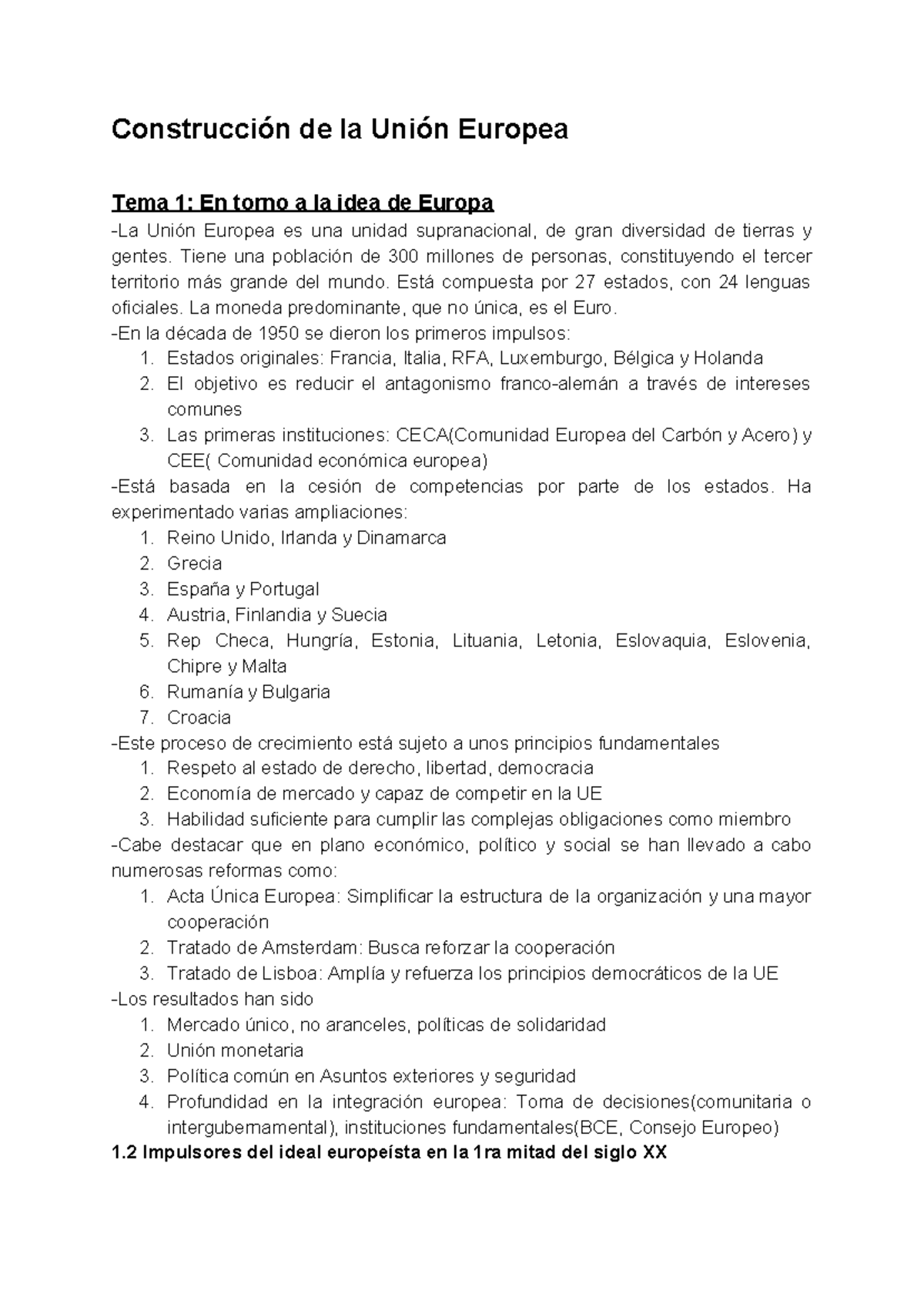 Construcción de la Unión Europea - Construcción de la Unión Europea ...