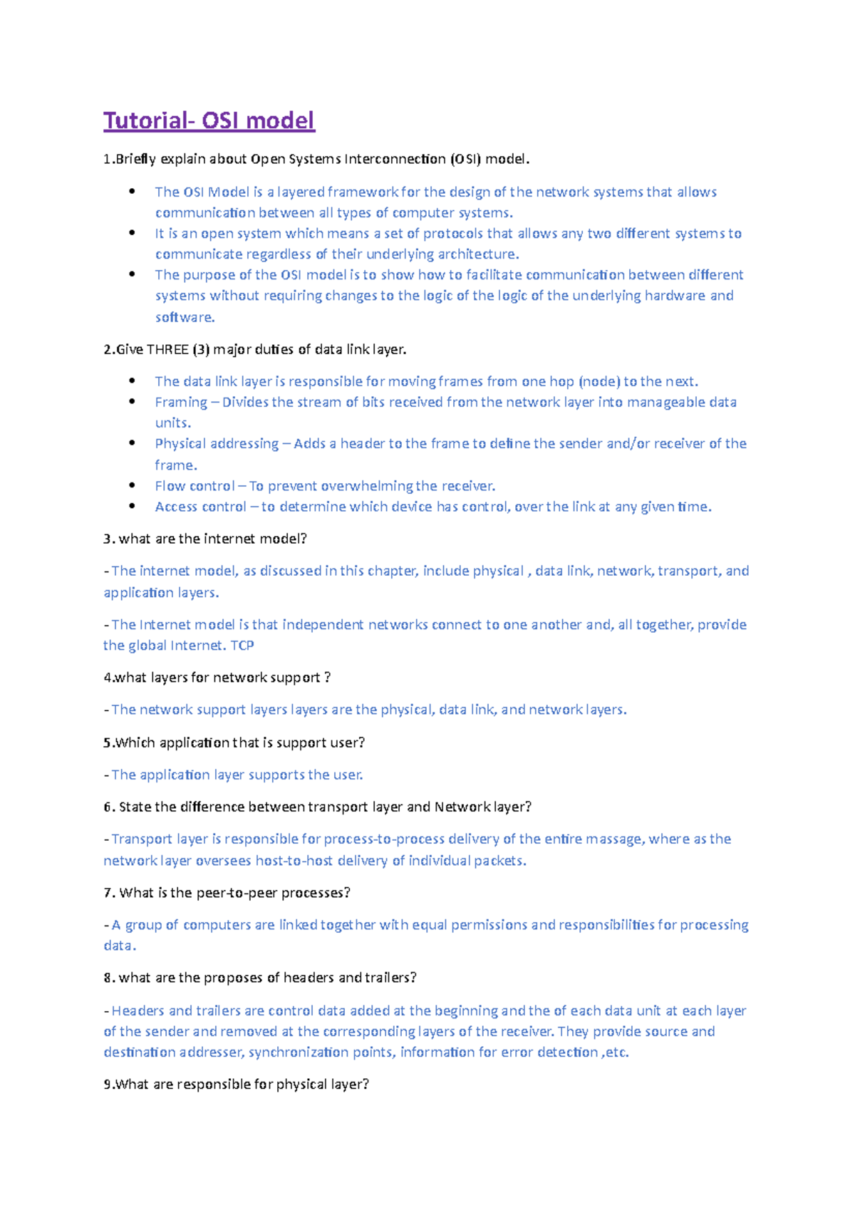 OSI - This is for the OSI topic. I hope it will help you in your study ...