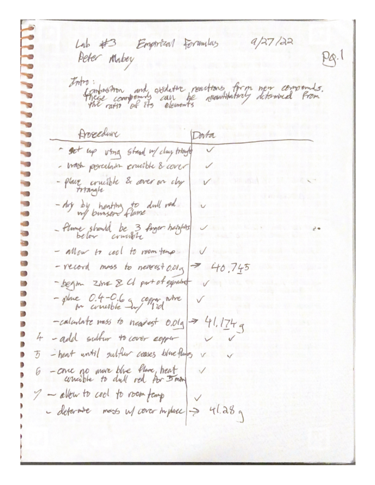 CHEM 1215 Lab #3 - Lab #3 Writeup notes - CHEM 1215 - Studocu