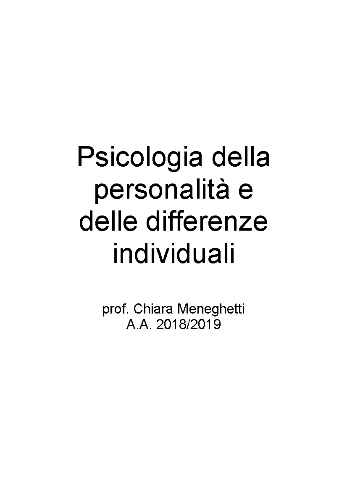 psicologia della personalità e delle differenze individuali