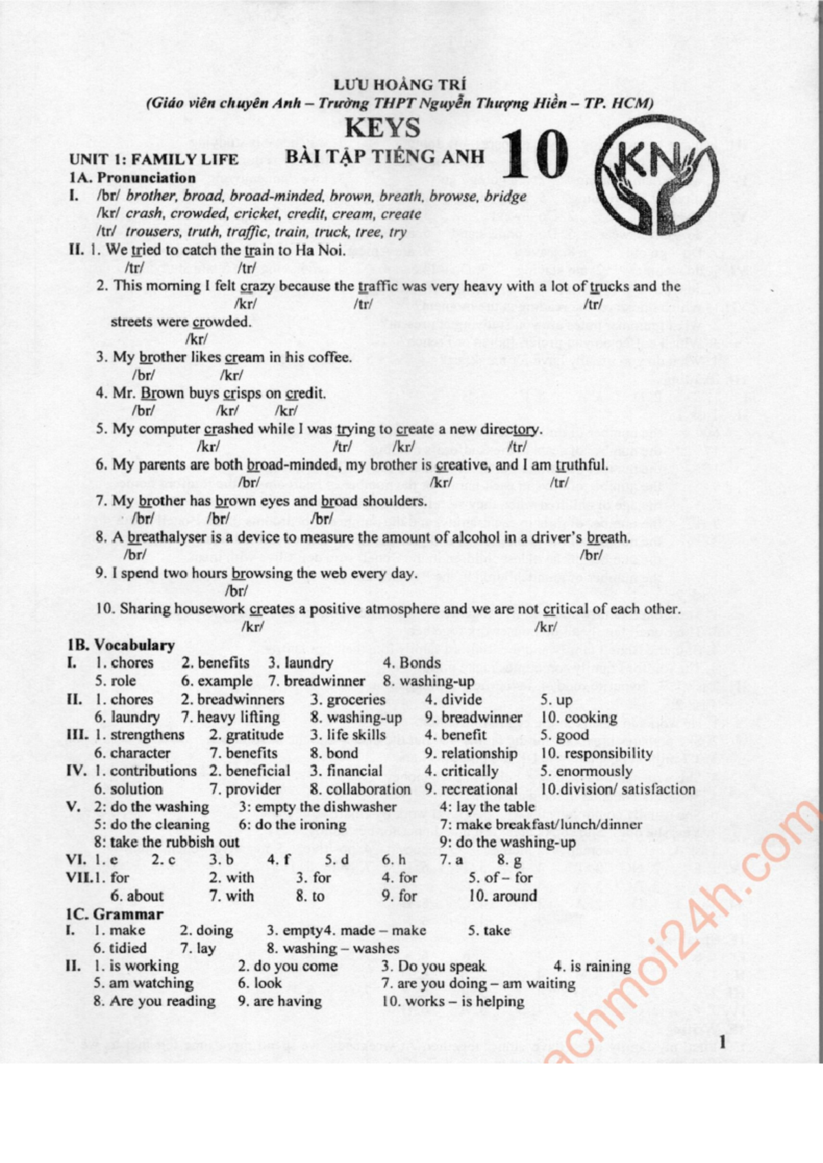 (Đáp án) SBT Tiếng Anh 10 Lưu Hoằng Trí english 4 Studocu