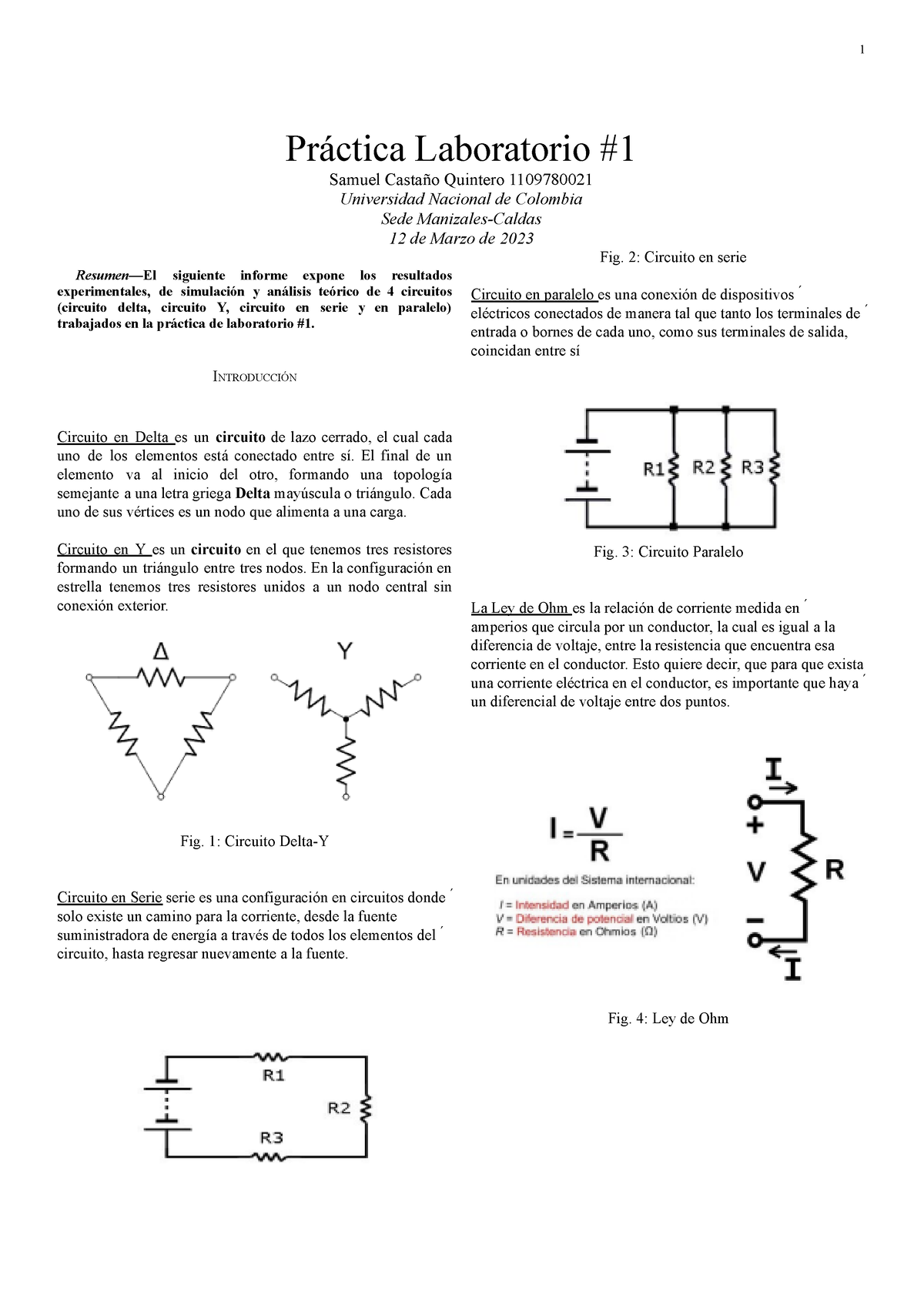 Cy D Lab#1 - Informe Laboratorio 1, Transformación Delta-Y - Práctica ...