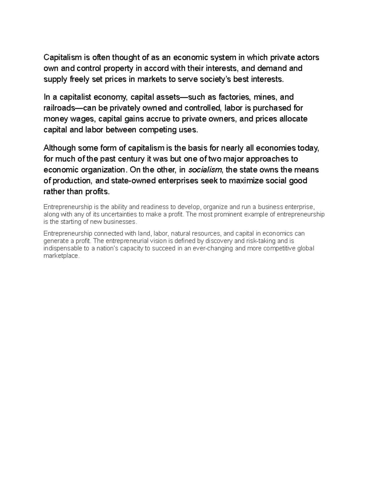 Asda project Capitalism is often thought of as an economic system