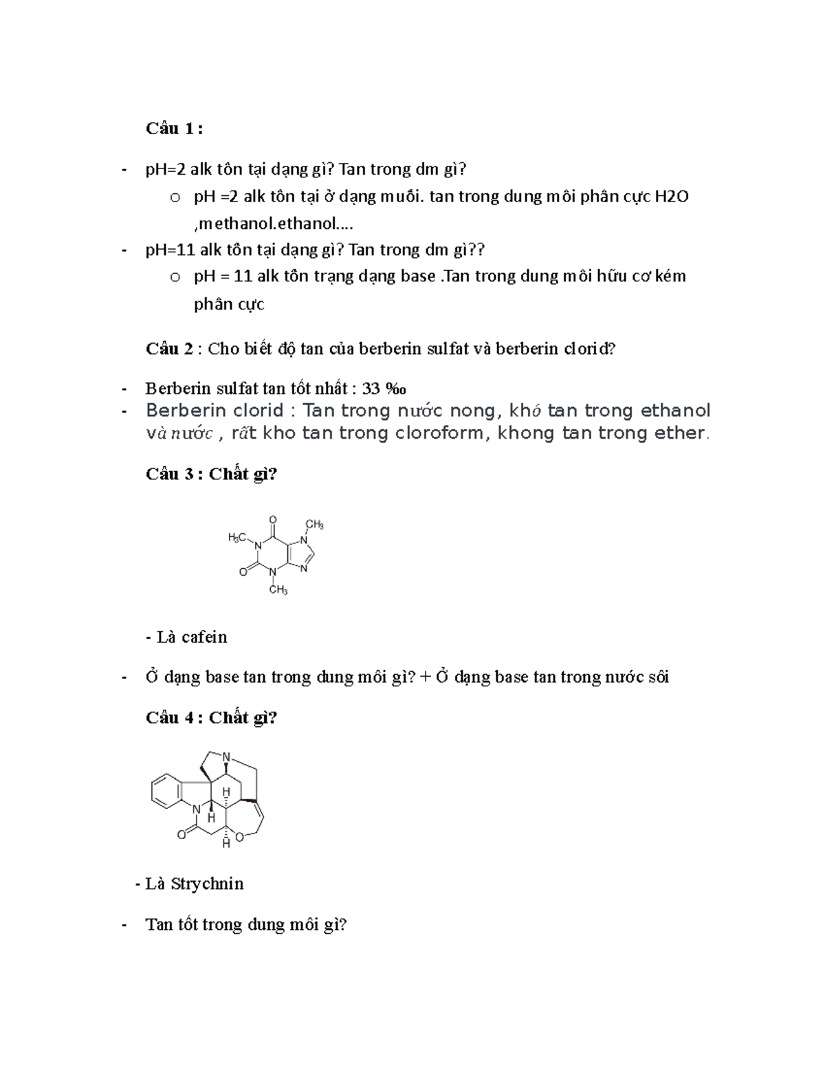 B i T p Alkaloid T i Li u Quy nh C u 1 PH 2 Alk T n T I D Ng